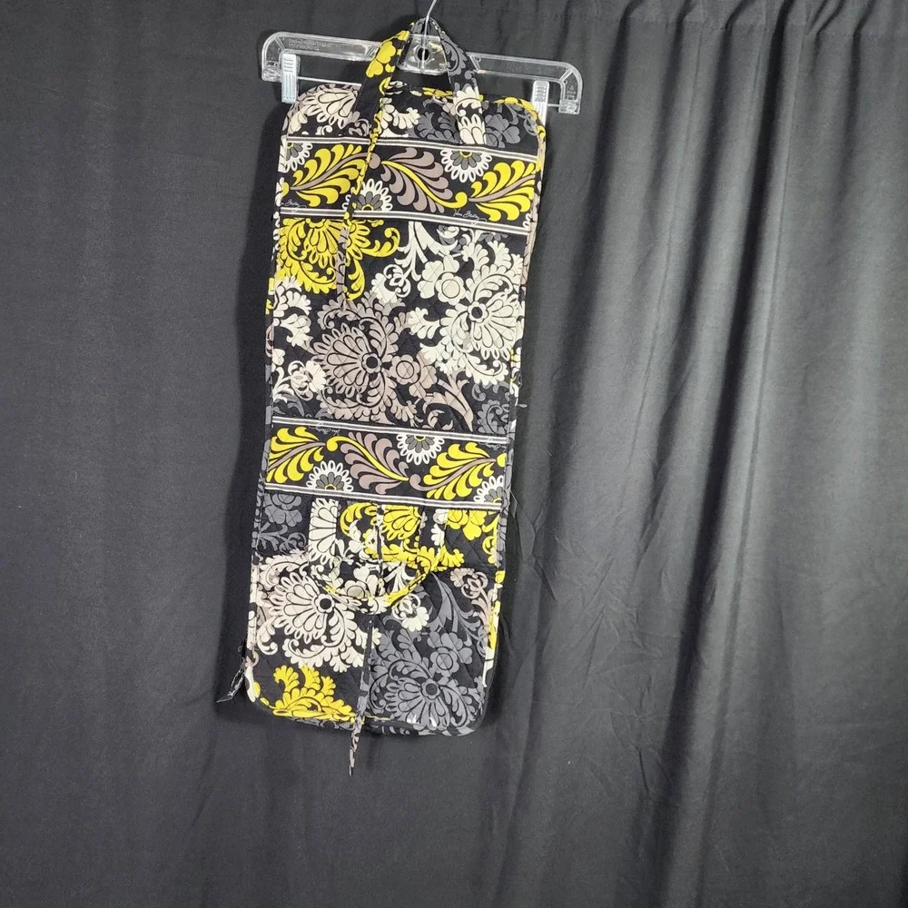 Vera Bradley Hanging Travel Organizer Bag Cosmetic Makeup Black Floral‎ Yellow